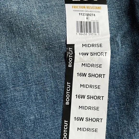 Lee Women's Plus Size Bootcut Jeans 16W Short Mid Rise Blue Denim - Picture 8 of 10